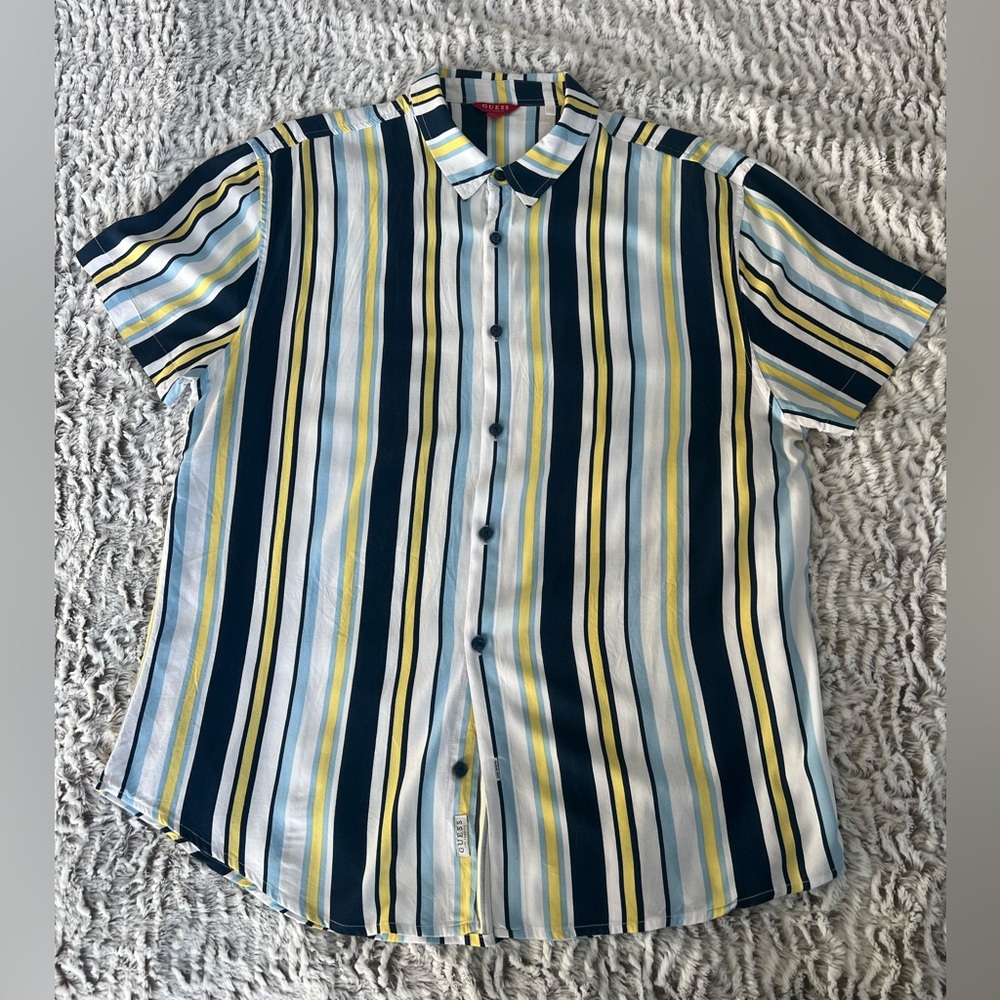 Guess Striped Short Sleeve Men's Shirt - size L